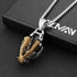 HZMAN Men's Punk Pendant Necklace, Gothic Stainless Steel Openable Sabertooth Tiger Skull Jewelry...
