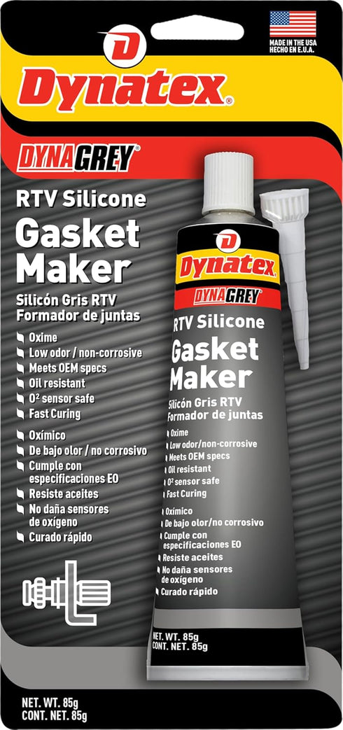 47181 DynaGrey Low Volatile RTV Silicone Gasket Maker, -85 to 500 Degree F, 3.8 oz Carded Tube, Grey...