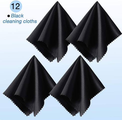 Frienda 12 Pack Large Microfiber Glass Cleaning Cloths 12 x 12 Inch Oversized Eyeglass Sunglasses Cleaning Cloths for Electronics Glasses Screens ...