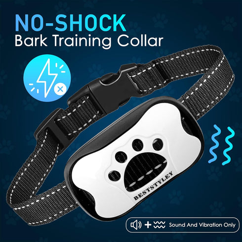 Collar Anti bark for Dog Color White, Collar Training Collar for Dogs no Shock, Vibrating Dog Training Collar no Shock for Big and Small Dogs....