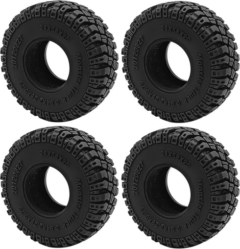 MOHERO 4PCS Soft Rubber Mud Terrain Tires for 1/18 TRX4M Bronco Defender 1/24 Axial SCX24 RC Crawler Car (D Style)...