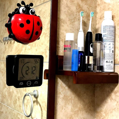 Waterproof Hanging Wall Clock Shower Timer, Large Digital Bathroom Alarm Clock for Kids, Big Visual Kitchen Cooking Countdown Timer, Bath Temperat...