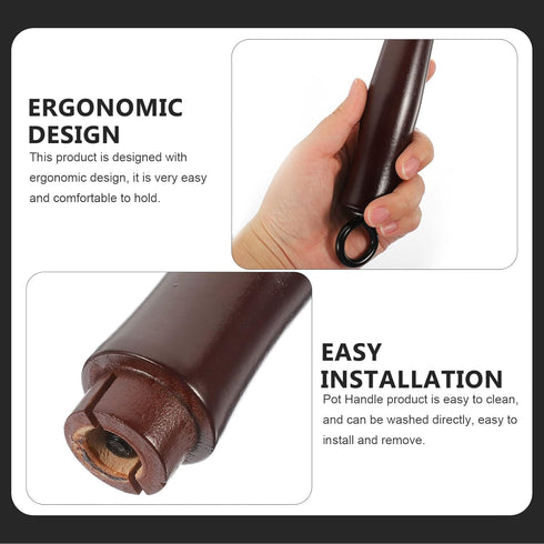 Grill Pan Handle 2pcs Wooden Pot Handle Universal Pot Pan Handle Grip Replacement Part Detachable for Wok Frying Pan Saucepan Pan Kitchen Cookware...