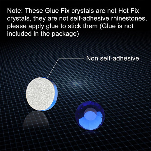 Jollin 288pcs Flatback Rhinestones Glue Fix Crystal Glass Diamantes Gems for Crafting Nail Art Crafts Decorations Clothes Shoes 7.2 mm (ss34, Sapp...