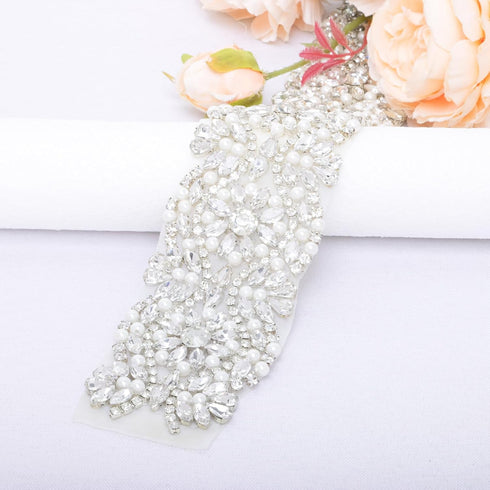 ShiDianYi Ivory Wedding Belt with Rhinestone Applique - Bridal & Bridesmaid Sash...