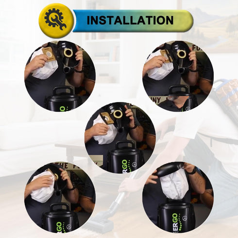 SpaceTent 6 Pack Ergo Backpack Vacuum Bags part# VACBP6, compatible with 8-Quart Atrix Ergo Backpack Vacuum, Model #: VACBP1, VACBP36V, VACBPAI....