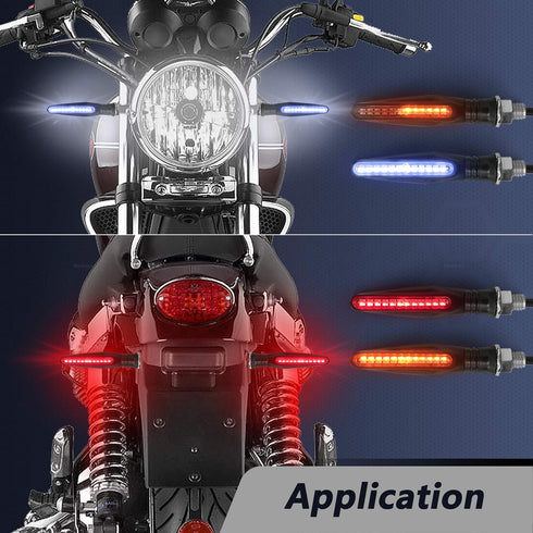 Motorcycle Indicators Flowing Turn Signal Lights Motorbike Turning Indicators Daytime Running Lights Brake Lights 12V for Motorcycle Motorbike(Pac...