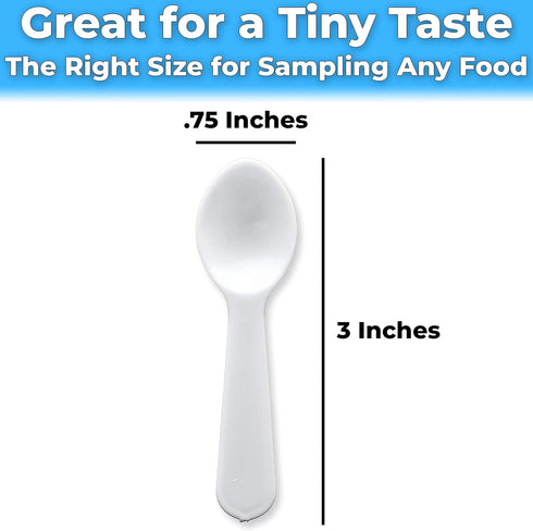 Extra Sturdy, BPA Free 200ct Plastic Tasting Spoons. Disposable Mini Tasters for Small Sampling or Individual Portions of Ice Cream, Sauces and Ap...