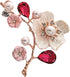 Luxury Brooch and pin for women, Elegant wedding pearl crystal rhinestones brooch, Cherry Blossom flower jewelry collection...