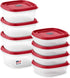 Rubbermaid 16-Piece BPA-Free Plastic Food Storage Set, Red Vented Lids - Microwave, Dishwasher Safe: Perfect for Meal Prep, Leftovers, and Kitchen...