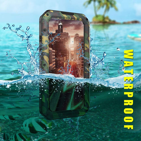 Mitywah Waterproof Case for iPhone XR, Heavy Duty Shockproof Case with Built-in Screen Protector, Full Body Underwater Protective Metal Case 6.1 i...