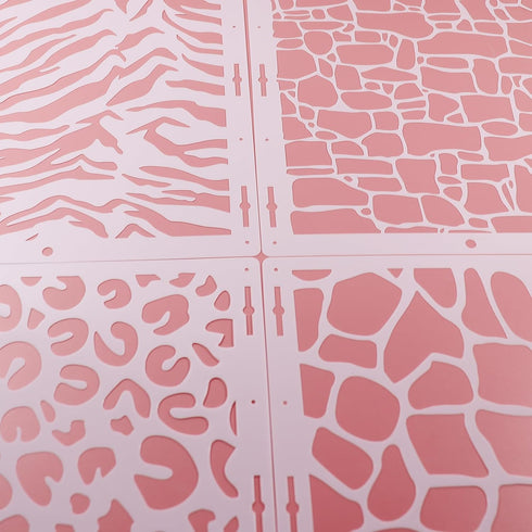 4Pcs Leopard Stencils Animal Print Stencils Snakeskin Stencil Cheetah Print Stencils Reusable Painting Template Leopard Stencil for Bleaching Shir...
