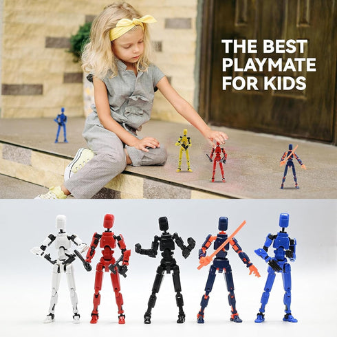 2 Packs(Assembly Completed) T13 Action Figure, 3D Printed Multi-Jointed Lucky 13 Action Figure, 13 Action Figure Dummy, Full Body Mechanical Doll ...