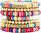 Colorful Beaded Bracelets for Women Heishi Bracelet Set Gold Bead Bracelets Resin Acrylic Bangle Bracelets Stackable Stretch Strand Bracelet...