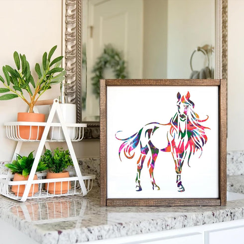 Horse Stencils for Painting On Wood Reusable Horse Art Crafts Templates Plastic Farmhouse Wood Burning Stencils for Wall Canvas (Horse)...