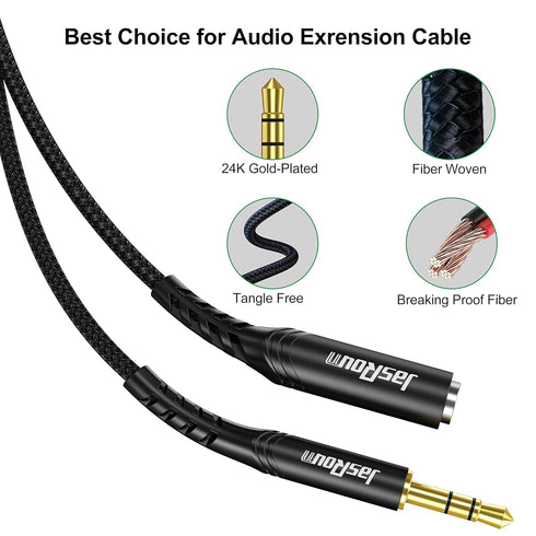 3.5mm Extension Cable, 10 Feet 3.5mm Headphone Extension Cables, Male to Female 3.5 mm Headphone Extender Cord for Earphone iPhone iPad Smartphone...