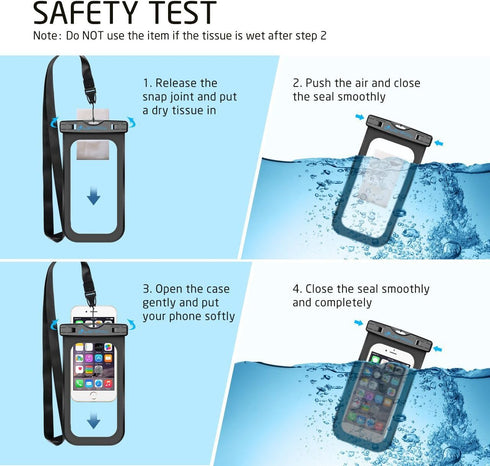 Waterproof Phone Case, 4-Pack IPX8 Waterproof Phone Pouch Universal Clear Cell Phone Dry Bag for Water Games for iPhone 15 14 13 12 11 Pro MAX XS ...