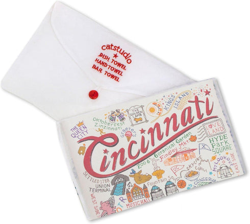 Catstudio Cincinnati Dish Towel, U.S. City Souvenir Kitchen and Hand Towel, Perfect Tea Towels for Cincinnati Lovers, Travel Souvenir, Housewarmin...