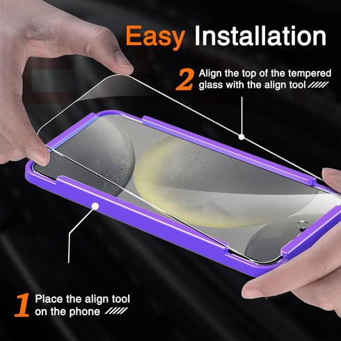Milomdoi 4 Pack Screen Protector for Samsung Galaxy S24 6.2 Inch with 4 Pack Tempered Glass Camera Lens Protector, Ultra 9H Accessories, Case Frie...