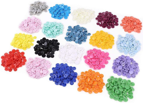 300 Sets 20-Color KAM Snaps Buttons, BetterJonny Glossy Round Size 20 (1/2") T5 Plastic Resin Snap Fastener No Sew Buttons for Cloth Diaper Bibs T...