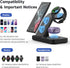 MOSHOU Wireless Charging Station with Blue Light for Samsung, Fast Charger Dock for Galaxy S22 S21 S20 S10/Note 20 10 9/ Z Flip Fold 4, Galaxy Wat...