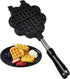 Bruntmor Stovetop Waffle Pan Set of 1 - Cast Iron Waffle Pan Maker for Pancakes, Puffs, and Waffles - Non-Electric Stovetop Griddle Panwaffle for ...