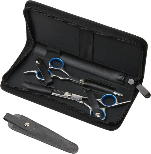LAKE of FIRE Scissors Case with Zippers and Leather Cover for Convenient Storage and Protection (Black+Gray)...