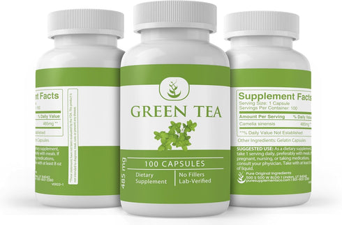 PURE ORIGINAL INGREDIENTS Green Tea Extract, (100 Capsules) Always Pure, No Additives Or Fillers, Lab Verified...