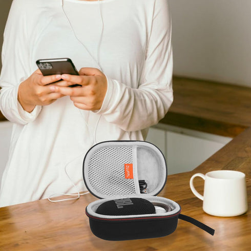 Protective Case for JBL Clip 4 Speaker, Portable Travel Carrying Bag with EVA Hard Shell Cover - (Black Case and Inside Grey)...
