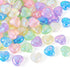 Craftdady 60Pcs Glow in The Dark Acrylic Heart Beads AB Color Glitter Beads Love Heart Valentine Spacer Beads for Crafts DIY Couple Bracelets Jewe...