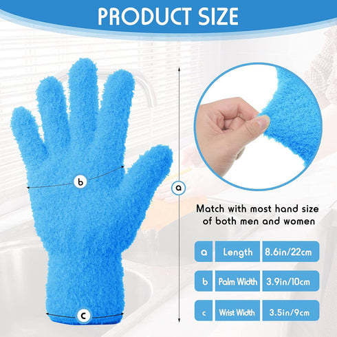 4 Pairs Microfiber Auto Dusting Cleaning Gloves Washable Cleaning Mittens for Kitchen House Cleaning Cars Trucks Mirrors Lamps Blinds Dusting Clea...