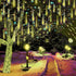 Outdoor Christmas Lights, Meteor Shower Lights 30cm 8 Tube 144 LED Falling Raindrop Fairy String Light for Thanksgiving New Year Holiday Party, We...