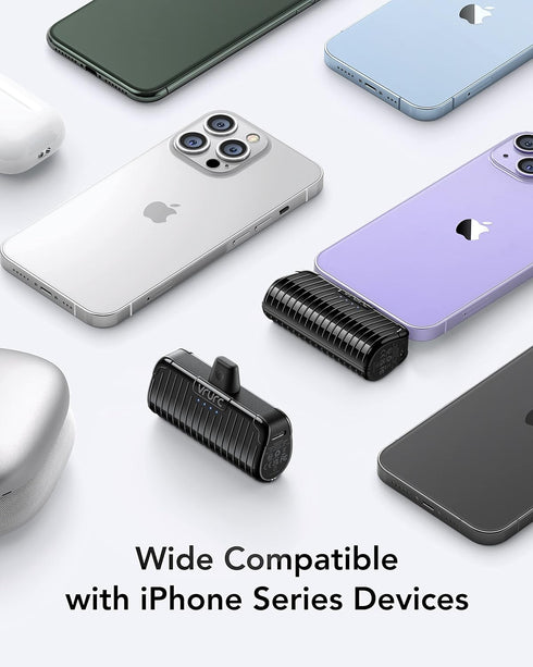 VRURC Mini Portable Charger for iPhone, 2-Packs Power Bank with Built in Cable Small & Compact Cute Phone Battery Pack Compatible with iPhone 14/1...