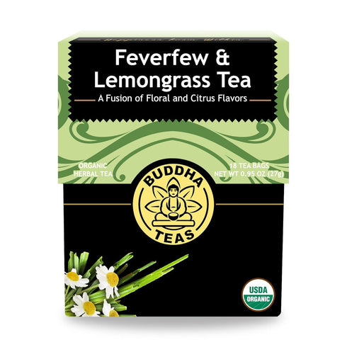 Buddha Teas - Feverfew & Lemongrass - Organic Herbal Tea - For Cognitive Balance & Overall Health - With Essential Minerals & Vitamins - Caffeine ...