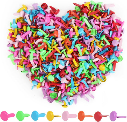 LOMIMOS 500Pcs Colorful Mini Paper Fastener Brad,Split Pin for Art Crafting School Project Scrapbooking DIY,0.47x0.3in...
