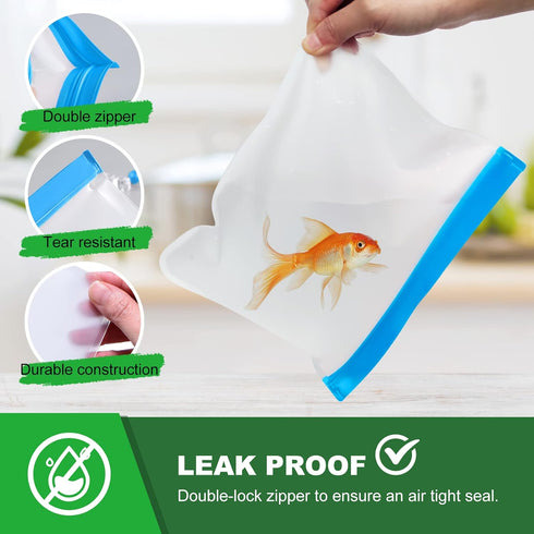 10 Pack Reusable Ziplock Bags Silicone Bags, 3 Large Food Storage Bags Gallon Freezer Bags 4 Reusable Sandwich Bags Zip Lock 3 Snack Bags, Lunch H...
