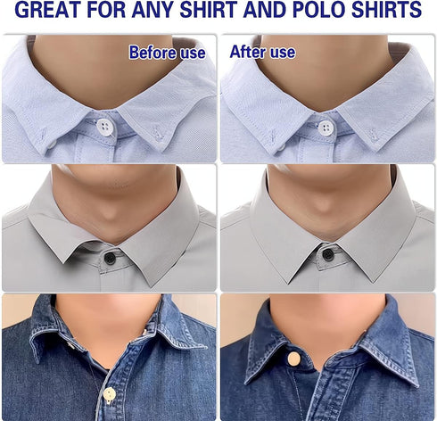 Collar Stays for Polo Shirts, No Curl Collar Polo Shirt Collar Stays, Polo Shirt Collar Fixed Great for Any Shirt with Collar...