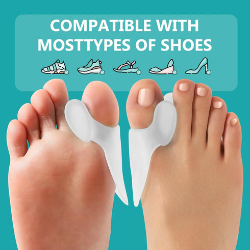 Bunion Cushion Protector, 10 Pack Aloe Vera Extract Infused Bunion Corrector with Separator, Gel Bunion Shield for Foot Pain Relief, Calluses, Rel...
