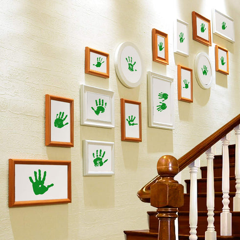 Ink Pad, 5x4'' Washable Non-Toxic Ink Stamp Pad for Baby Footprint Handprint, Green...