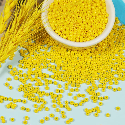 3mm Seed Beads Yellow Color About 4000pcs /110grams in Box 8/0 Glass Craft Seed Beads for Jewelry Making (Banana Yellow -Size 3mm)...