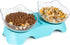 MILIFUN Cat Bowls, Cat Food Bowls Elevated Tilted, Anti Vomiting Kitty Bowls for Puppy and Bunny, Orthopedic Cat Bowls for Indoor Cats.(Blue)...