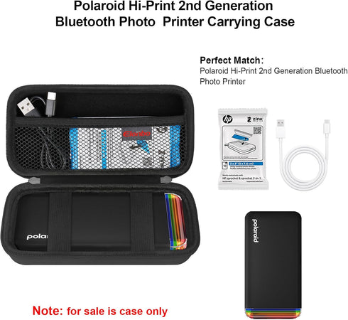Carrying Case for Polaroid Hi-Print + Paper Bundle- 2nd Generation Bluetooth Connected 2x3 Pocket Photo Dye-Sub Printer, Photo Printer Travel Stor...
