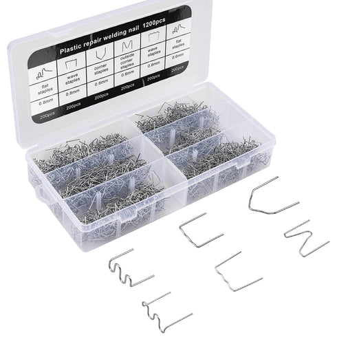1200PCS Plastic Welding Hot Staples, Plastic Welding Kit for Repair Car Machine Dashboards Lamp Holders Daily Plastics Supplies Plastics Rings...