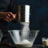 Flour Sifter, 3 Cup Flour Sifter for Baking Fine Mesh Rotary Hand Crank with Loop Agitator for Quick Sifting, Flour Sifter Stainlees Steel, Crank ...