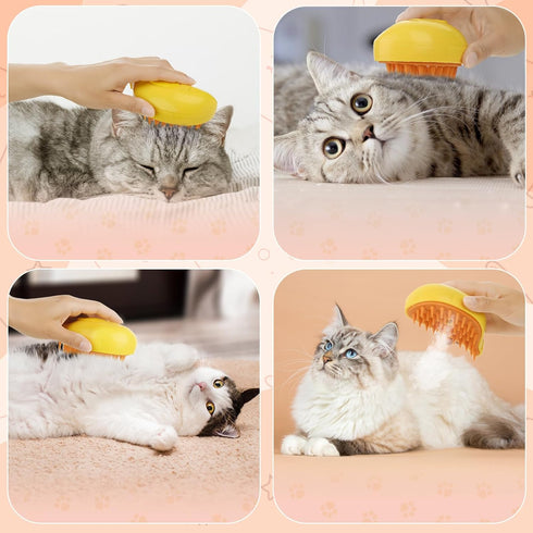 Cat Steam Brush,Cat Steam Brush for Grooming,3 in 1 Steamy Cat Brush,Spraying Steam Pet SPA Brush,Rechargeable Silicone Pet Comb for Cats & Dogs...
