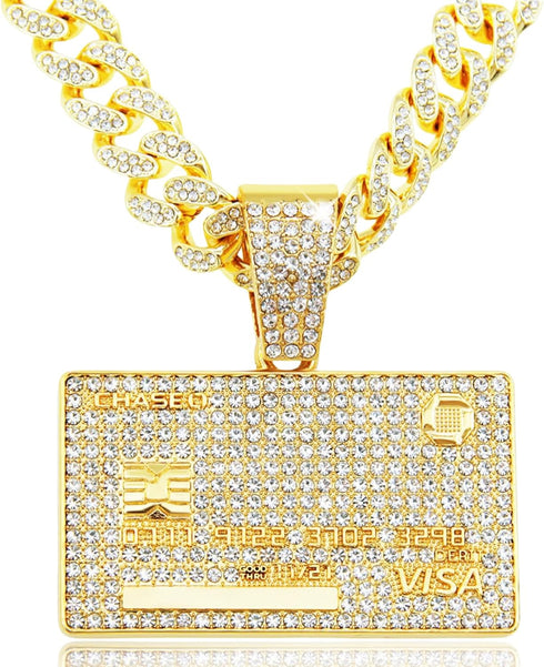 Cuban Link Chain for Men, Miami Mens Chain Silver Gold Plated Bling Necklace Diamond Chain for Men Iced Out Chain Hip Hop Jewelry...