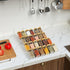 Spice Drawer Organizer 4 Tier, Acrylic Seasoning Organizer Rack, Clear Spice Rack Tray, Kitchen Seasoning Jars Drawers Insert (Jars Not Included/ ...