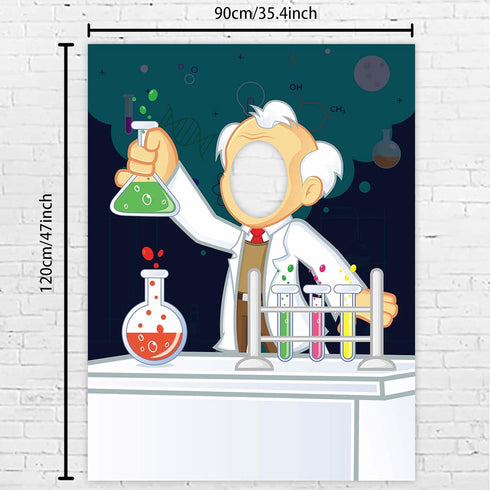 Scientists Doing Experiments Banner Pretend Play Party Game Backdrop Science Chemistry Theme Decor Decorations for School Science Laboratory Scien...