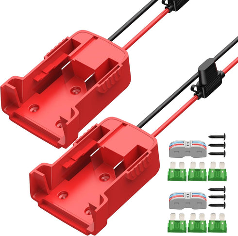 2PCS Power Wheel Battery Adapter for Milwaukee M18 Battery Adapter Converter 18V Battery Adapter Kit 12 AWG Wire with Fuses and Connectors...