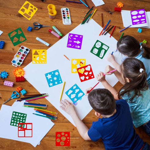 20 Pcs Kids Drawing StencilShape Tracing Templates Basic Shape Templates Geometry Shape Stencils Reusable DIY Painting Stencils for Kids Boys Girl...